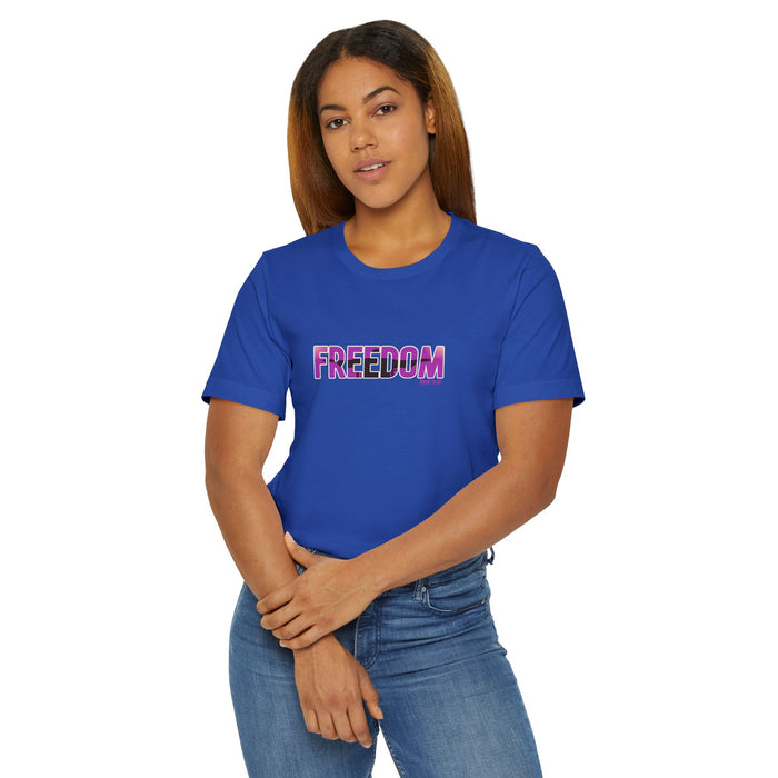 Freedom Graphic Tee — Bold Pink Gradient "FREEDOM" T-Shirt