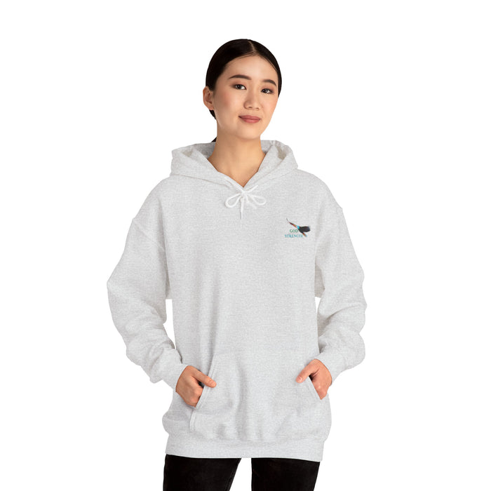 God Renews My Strength Women’s Unisex Heavy Blend™ Hooded Sweatshirt (with back design).