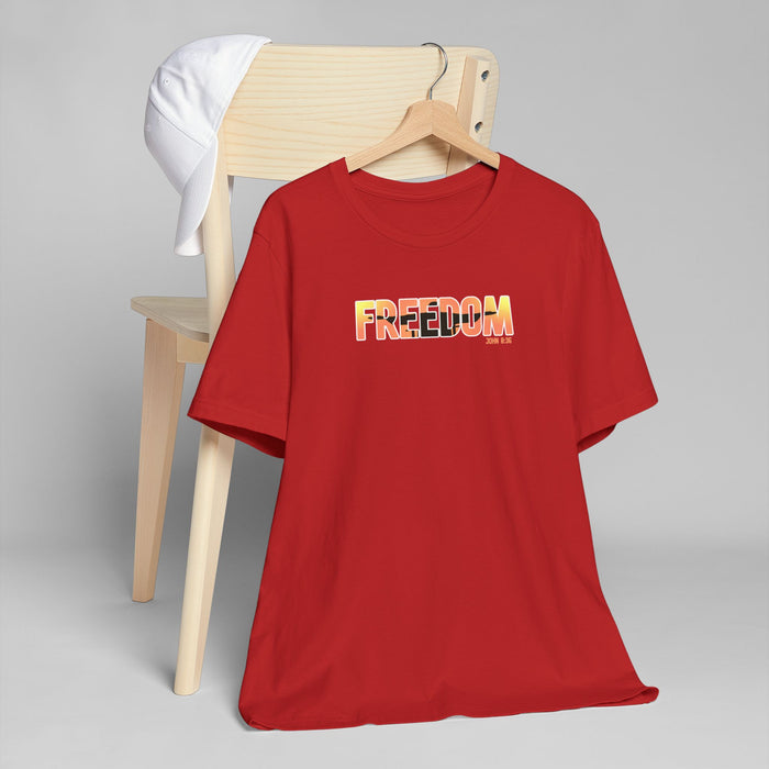 Freedom Sunset T-Shirt — Minimalist Pride Freedom Graphic Tee
