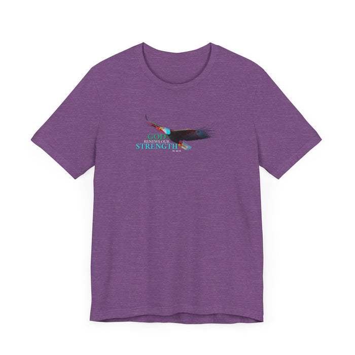 God Renews Our Strength Men’s Unisex T-Shirt - Inspirational Eagle Design