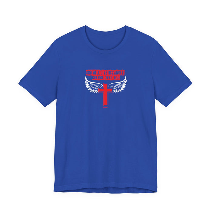 God Will Give His Angels Charge Over You Men’s Unisex Jersey Short Sleeve Tee