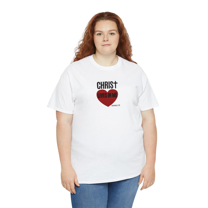 Christ Lives in Me Women’s Unisex Heavy Cotton Tee