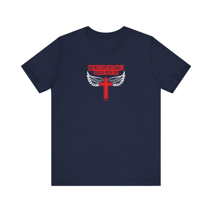 God Will Give His Angels Charge Over You Men’s Unisex Jersey Short Sleeve Tee