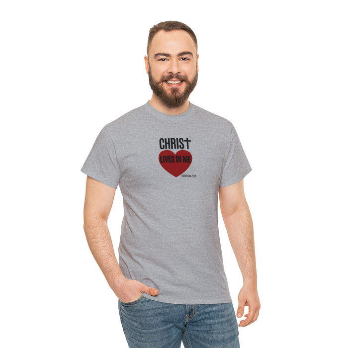 Christ Lives in Me Women’s Unisex Heavy Cotton Tee