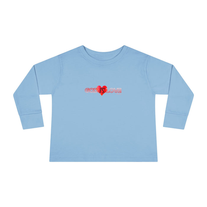 God is Love Cute Heart Toddler Long Sleeve Tee, Kids Gift, Valentine's Day Outfit, Baby Shower, Everyday Wear, Playtime Shirt