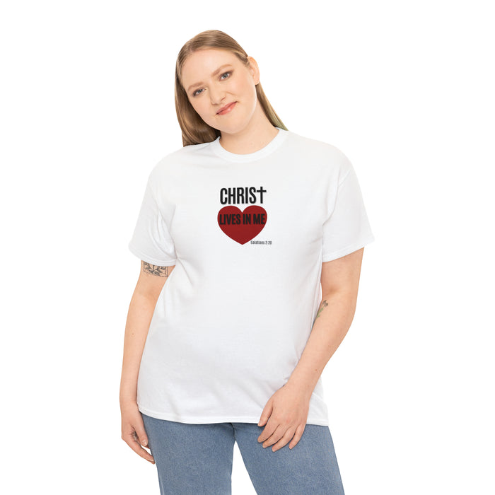 Christ Lives in Me Women’s Unisex Heavy Cotton Tee