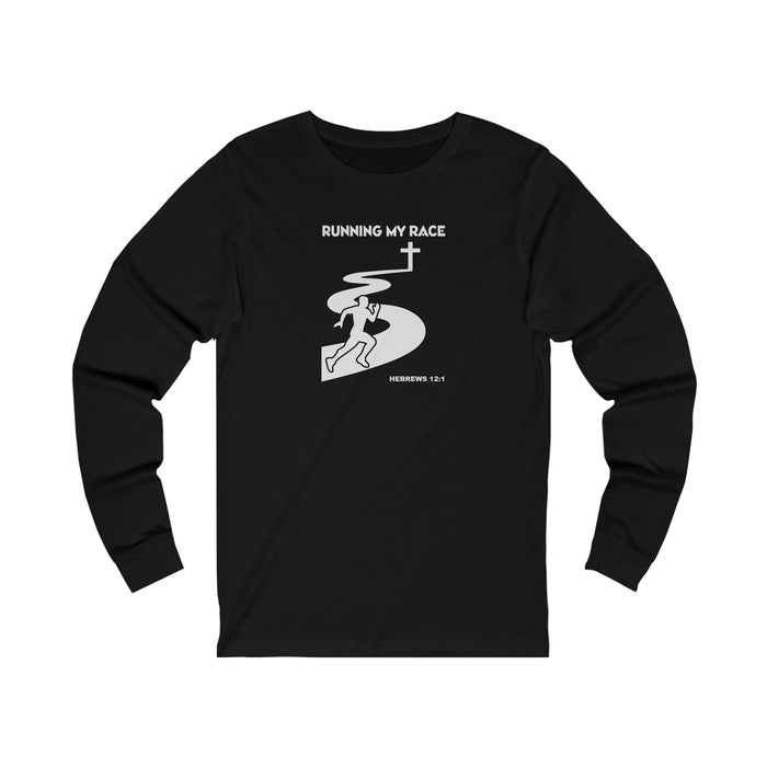 Running My Race Men’s Unisex Jersey Long Sleeve Tee