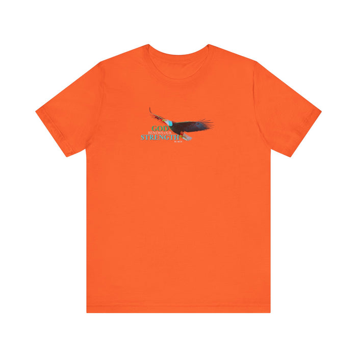 God Renews Our Strength Men’s Unisex T-Shirt - Inspirational Eagle Design