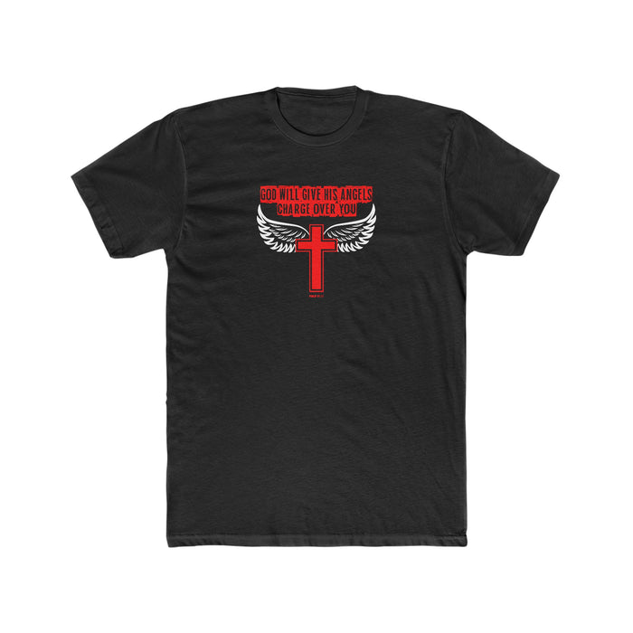 God Will Give His Angels Charge Over You Men's Cotton Crew Tee