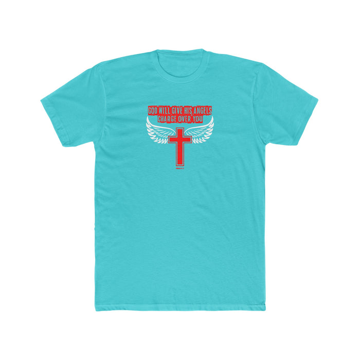 God Will Give His Angels Charge Over You Men's Cotton Crew Tee