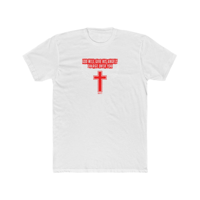 God Will Give His Angels Charge Over You Men's Cotton Crew Tee