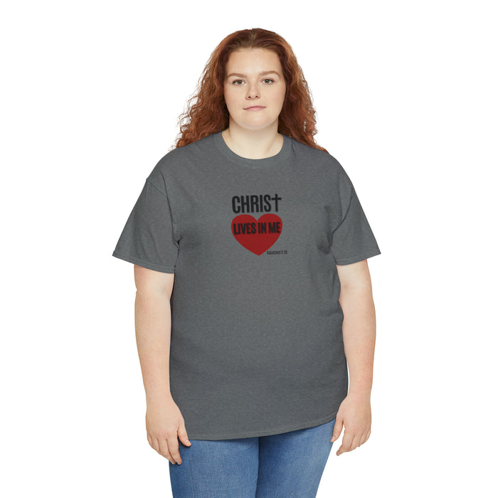 Christ Lives in Me Women’s Unisex Heavy Cotton Tee