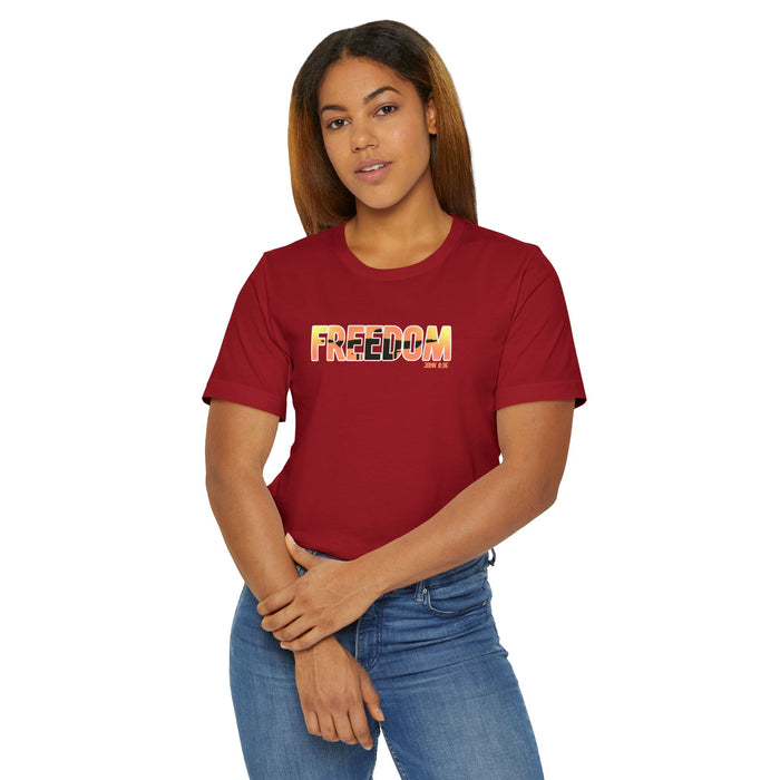 Freedom Sunset T-Shirt — Minimalist Pride Freedom Graphic Tee