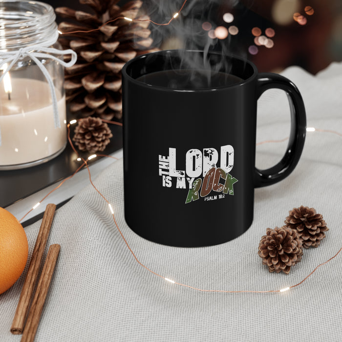 The LORD is My Rock 11oz Black Mug