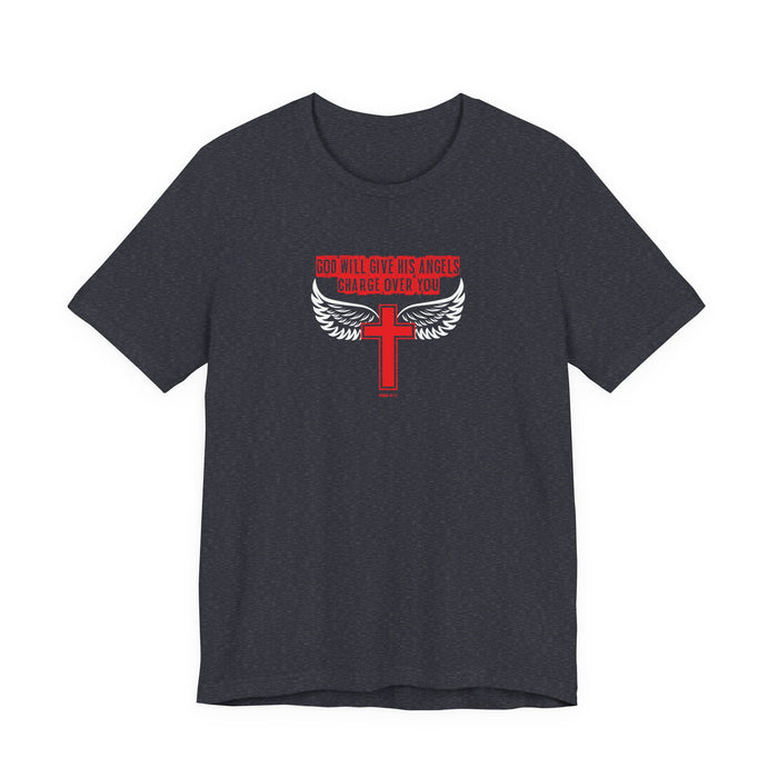 God Will Give His Angels Charge Over You Men’s Unisex Jersey Short Sleeve Tee