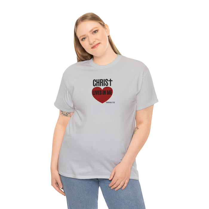Christ Lives in Me Women’s Unisex Heavy Cotton Tee