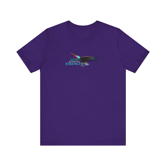 God Renews Our Strength Men’s Unisex T-Shirt - Inspirational Eagle Design