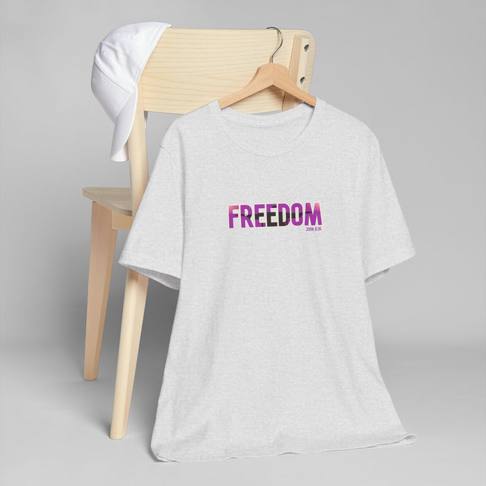 Freedom Graphic Tee — Bold Pink Gradient "FREEDOM" T-Shirt