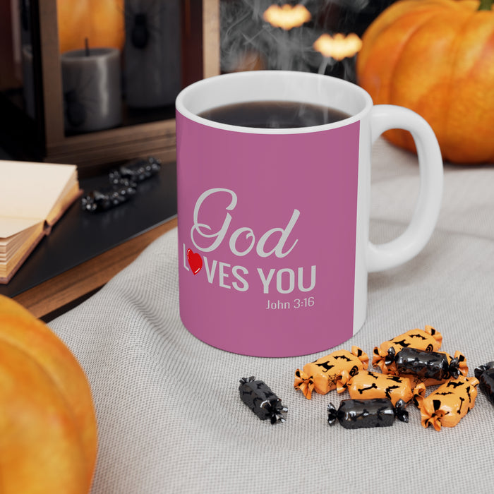 God Loves You White Ceramic Mug