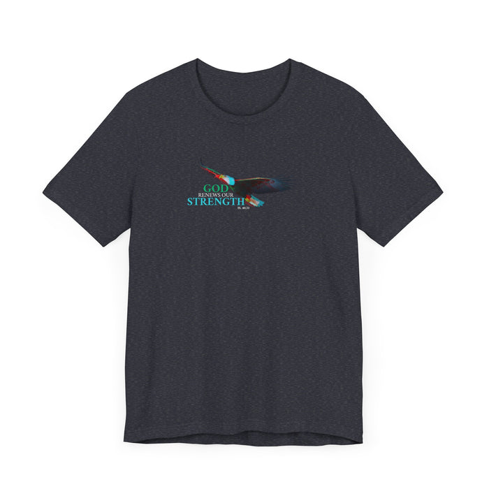 God Renews Our Strength Men’s Unisex T-Shirt - Inspirational Eagle Design