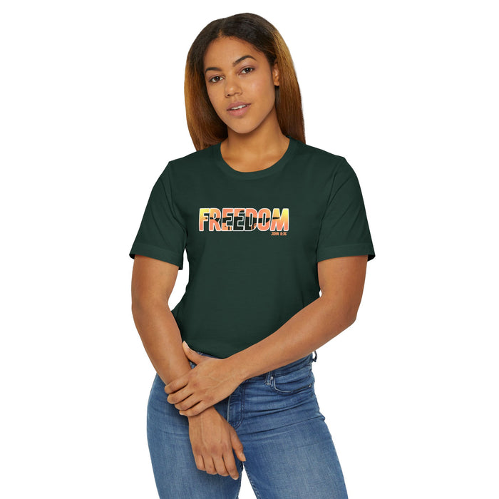 Freedom Sunset T-Shirt — Minimalist Pride Freedom Graphic Tee