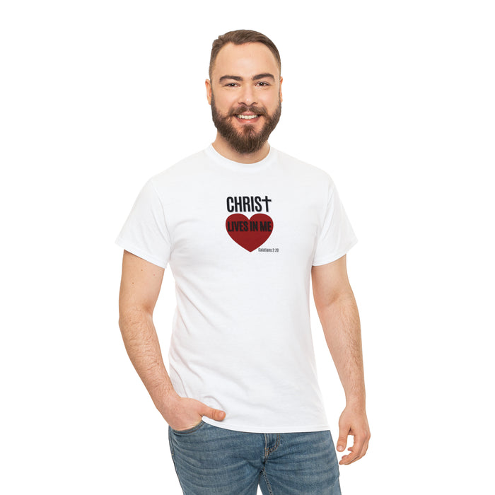 Christ Lives in Me Women’s Unisex Heavy Cotton Tee