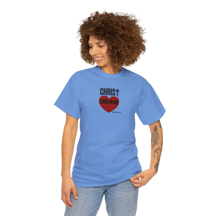 Christ Lives in Me Women’s Unisex Heavy Cotton Tee