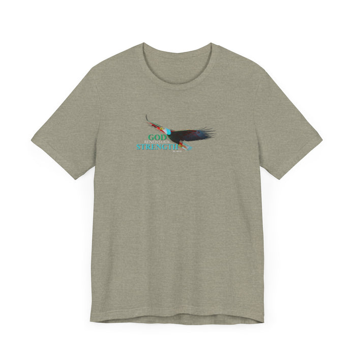 God Renews Our Strength Men’s Unisex T-Shirt - Inspirational Eagle Design