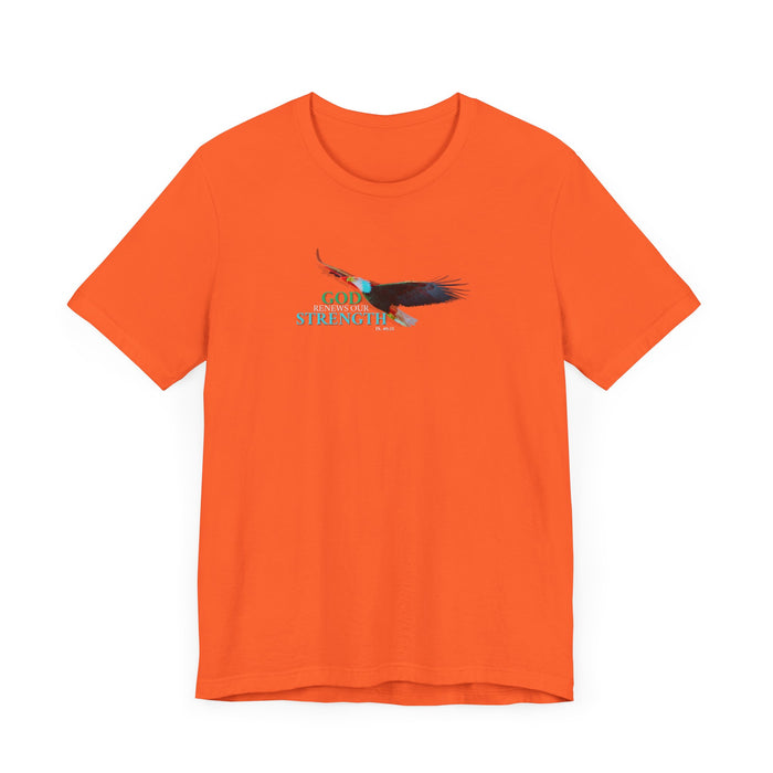 God Renews Our Strength Men’s Unisex T-Shirt - Inspirational Eagle Design