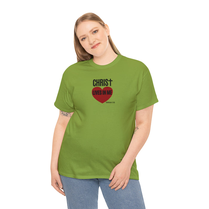 Christ Lives in Me Women’s Unisex Heavy Cotton Tee