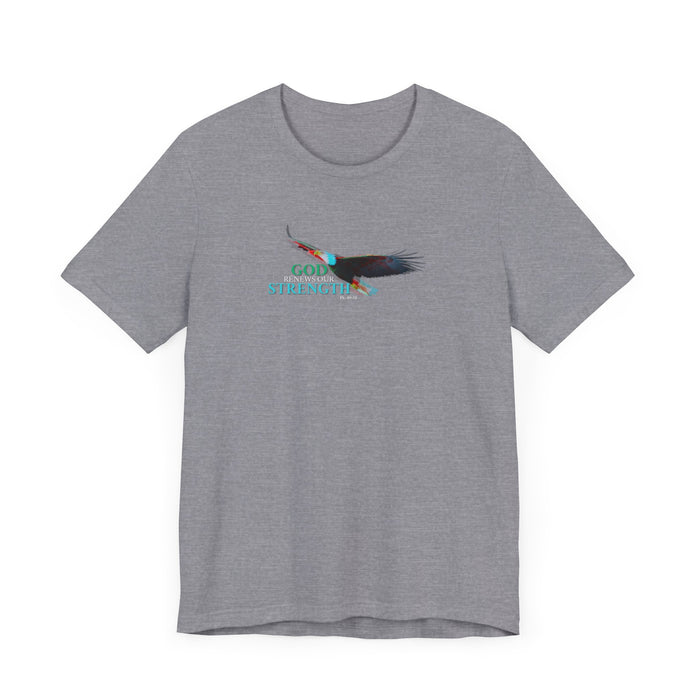 God Renews Our Strength Men’s Unisex T-Shirt - Inspirational Eagle Design