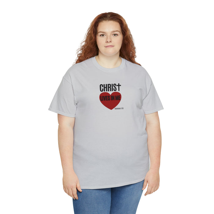 Christ Lives in Me Women’s Unisex Heavy Cotton Tee
