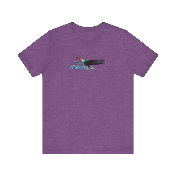 God Renews Our Strength Men’s Unisex T-Shirt - Inspirational Eagle Design