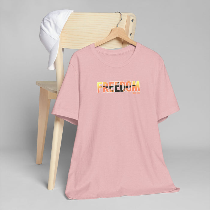 Freedom Sunset T-Shirt — Minimalist Pride Freedom Graphic Tee