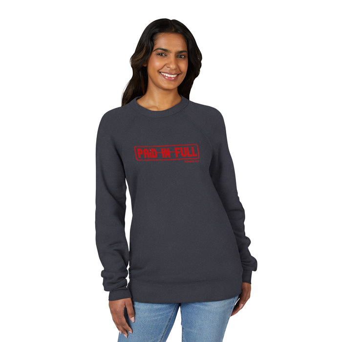 Paid In Full Sweatshirt — Bold Red Stamp Graphic Crewneck