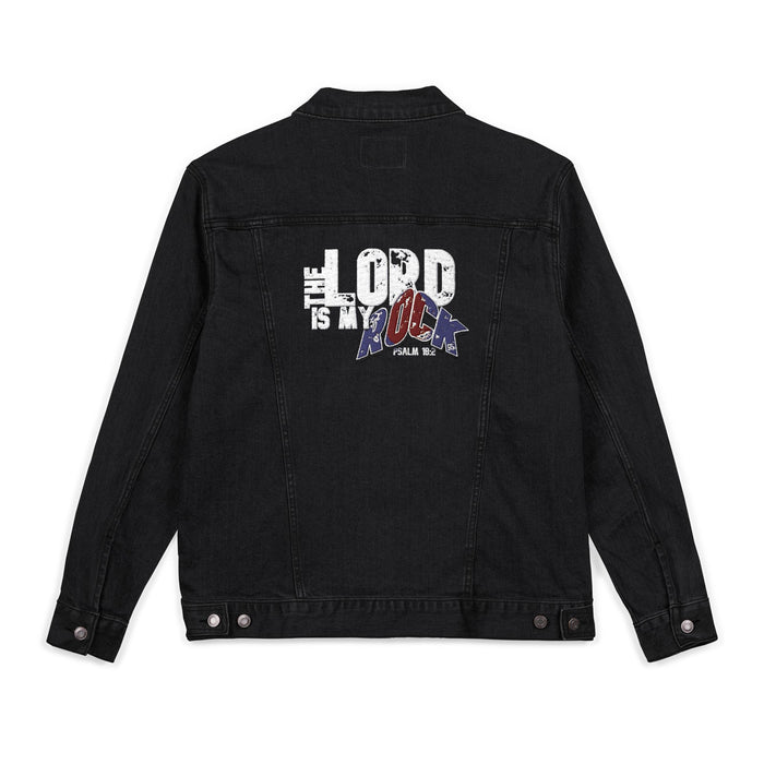 The Lord is My Rock with Back Design Stylish Unisex Denim Jacket