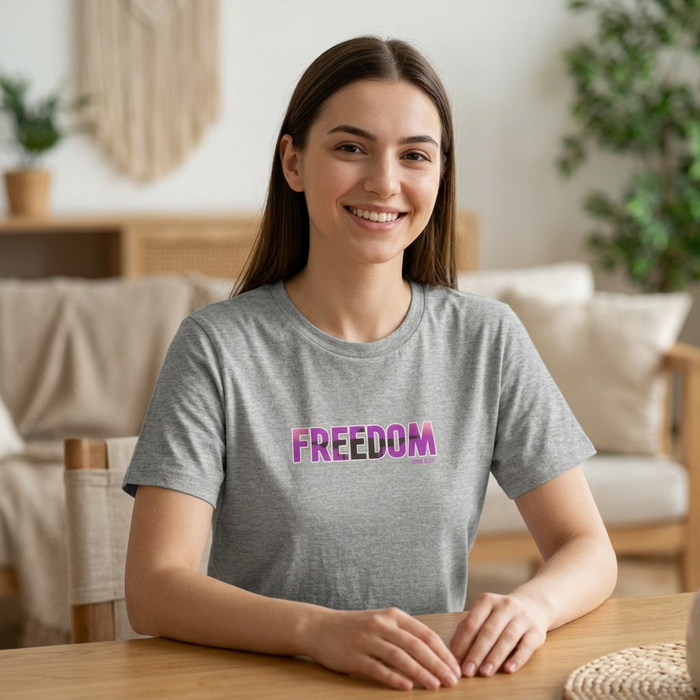 Freedom Graphic Tee — Bold Pink Gradient "FREEDOM" T-Shirt