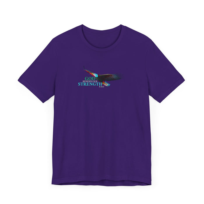 God Renews Our Strength Men’s Unisex T-Shirt - Inspirational Eagle Design