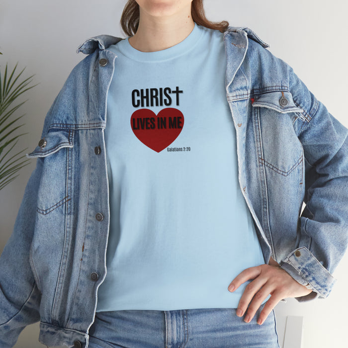 Christ Lives in Me Women’s Unisex Heavy Cotton Tee