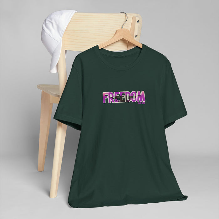 Freedom Graphic Tee — Bold Pink Gradient "FREEDOM" T-Shirt