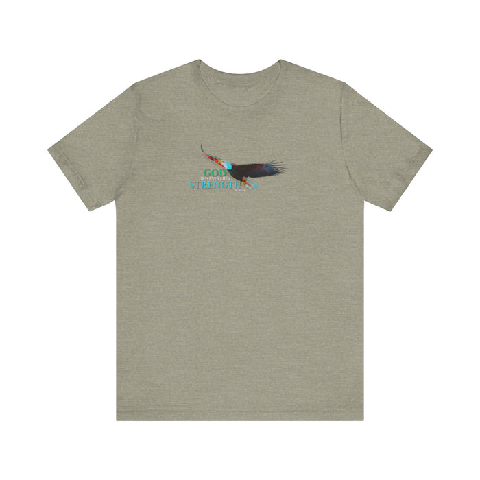 God Renews Our Strength Men’s Unisex T-Shirt - Inspirational Eagle Design