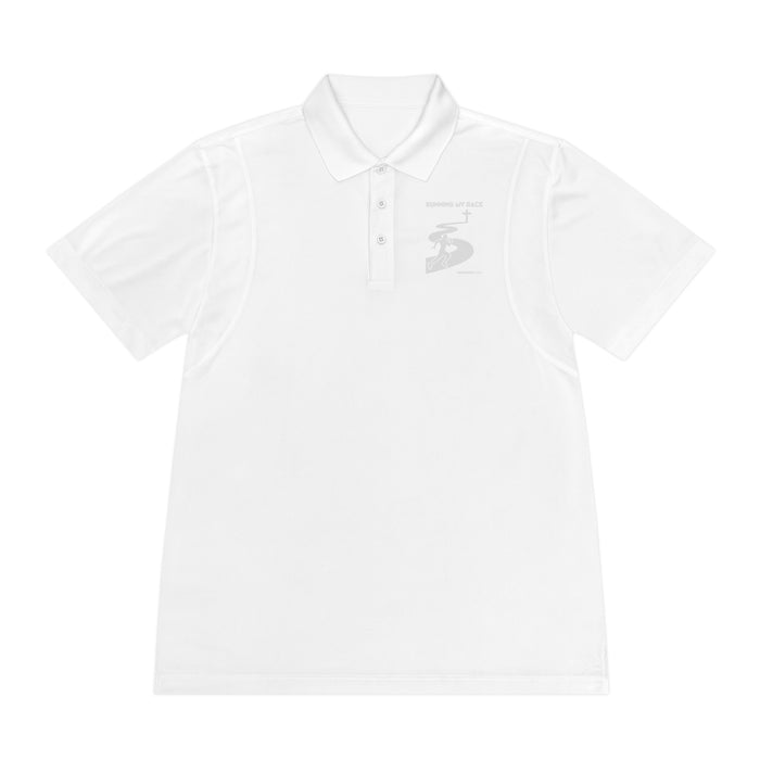 Running My Race Golf Polo Shirt - Minimal Golf Course Logo Performance Mens Sport Polo