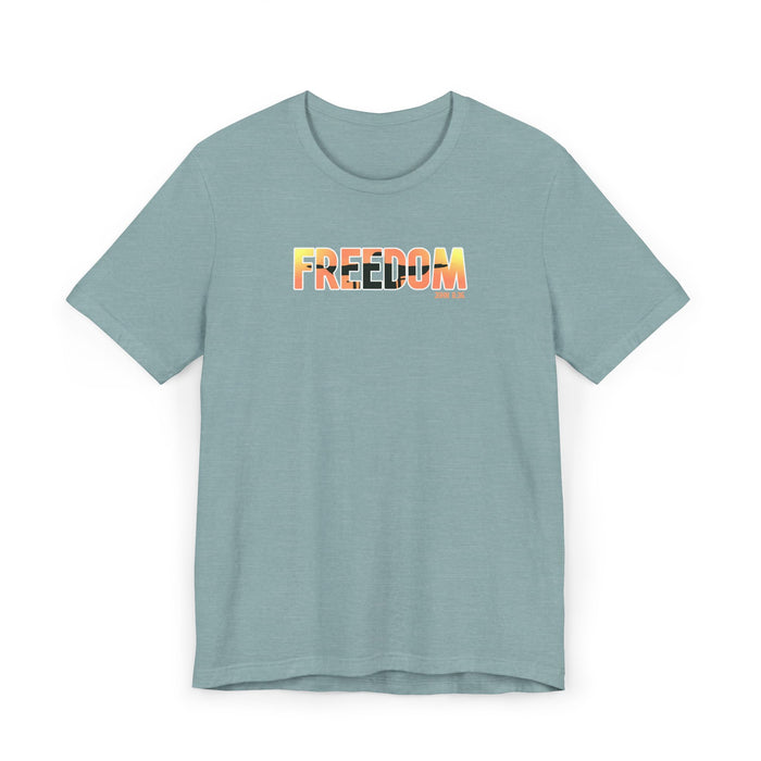 Freedom Sunset T-Shirt — Minimalist Pride Freedom Graphic Tee