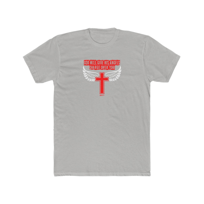 God Will Give His Angels Charge Over You Men's Cotton Crew Tee