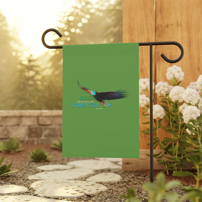 God Renews Our Strength Garden & House Banner
