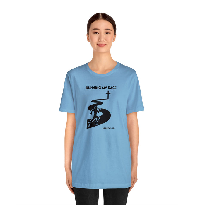 Running My Race Men’s Unisex Jersey Short Sleeve Tee