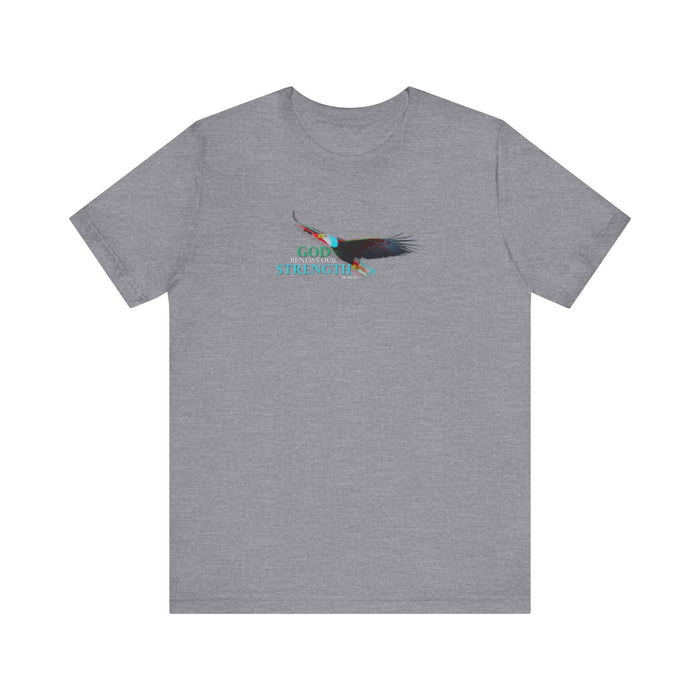 God Renews Our Strength Men’s Unisex T-Shirt - Inspirational Eagle Design