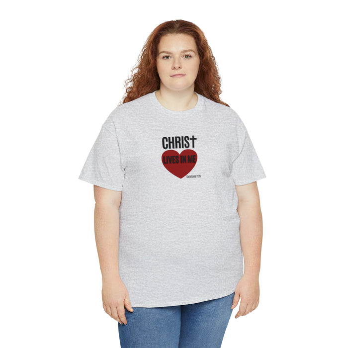 Christ Lives in Me Women’s Unisex Heavy Cotton Tee