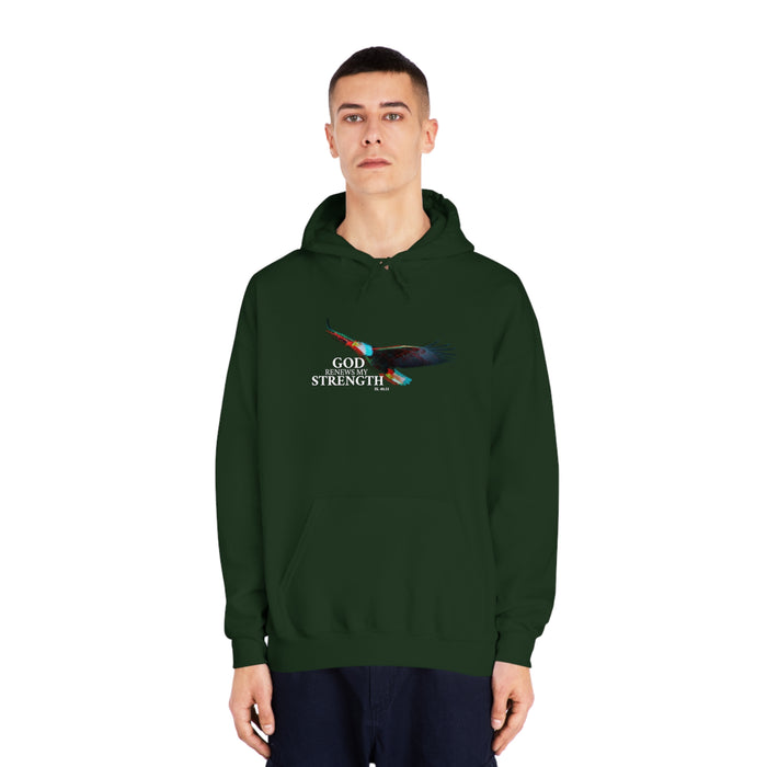 God Renews My Strength Men’s Unisex DryBlend® Hooded Sweatshirt