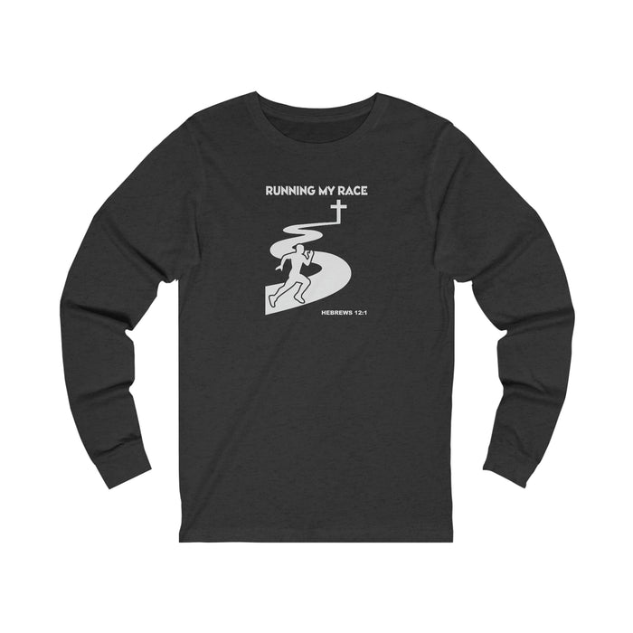 Running My Race Men’s Unisex Jersey Long Sleeve Tee